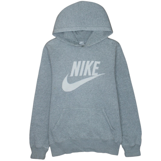 Nike Men's Grey Pullover Hoodie Small Logo Sportswear Sweatshirt