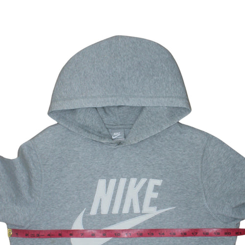 Nike Men's Grey Pullover Hoodie Small Logo Sportswear Sweatshirt