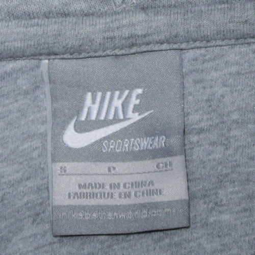 Nike Men's Grey Pullover Hoodie Small Logo Sportswear Sweatshirt