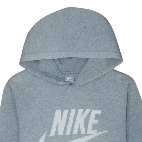 Nike Men's Grey Pullover Hoodie Small Logo Sportswear Sweatshirt