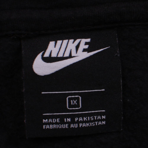 Nike Men's Black Pullover Hoodie 2XL Regular Fit Logo Fleece