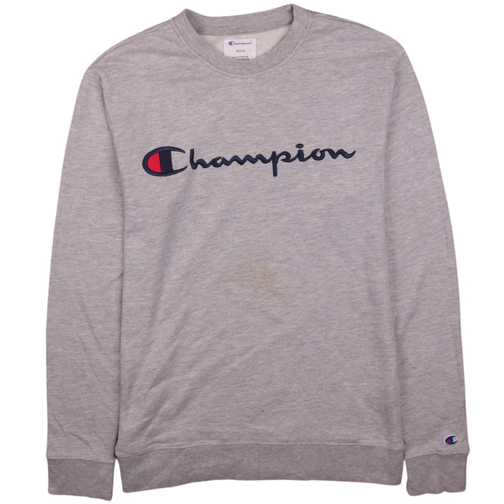 Champion Men's Grey Small Pullover Sweatshirt Embroidered Logo