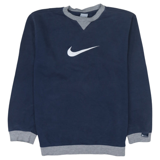 Nike Men Blue XL Pullover Sweatshirt Crew Neck Logo Fleece