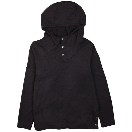 The North Face Womens Black Small Henley Hoodie Fleece Pullover