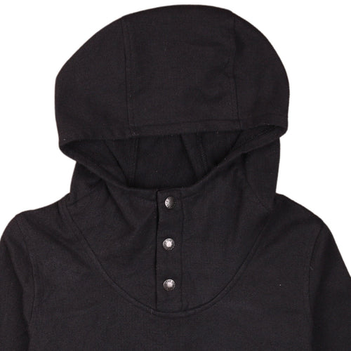 The North Face Womens Black Small Henley Hoodie Fleece Pullover