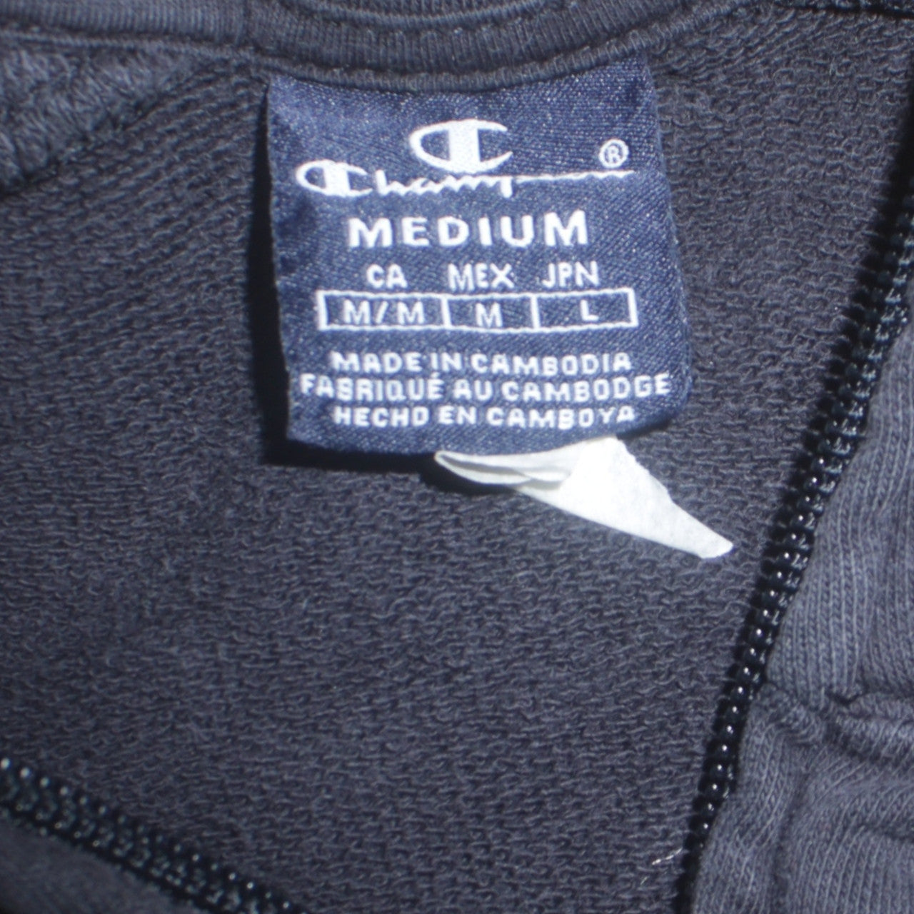 Champion Mens Black Full Zip Sweatshirt Jacket Medium Regular Fit