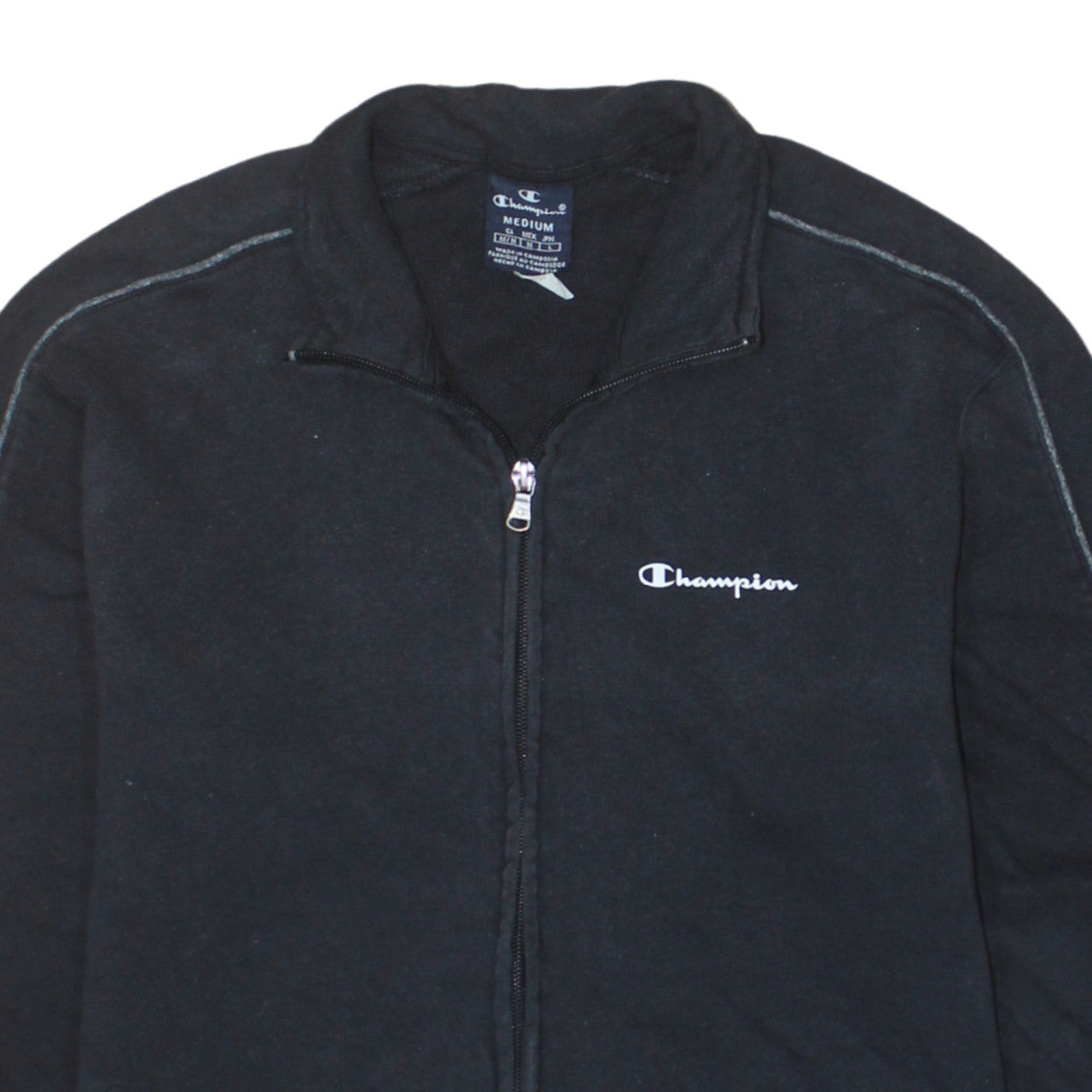 Champion Mens Black Full Zip Sweatshirt Jacket Medium Regular Fit