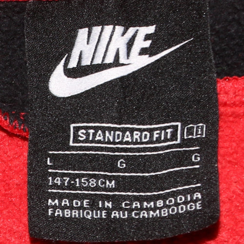 Nike Teens Red Full Zip Hoodie Sweatshirt L 147-158cm Standard Fit