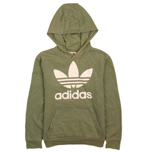 Adidas Boys Green Pullover Hoodie 13-14 Years Cotton Casual Sweatshirt
