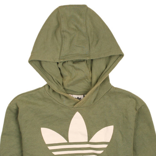 Adidas Boys Green Pullover Hoodie 13-14 Years Cotton Casual Sweatshirt