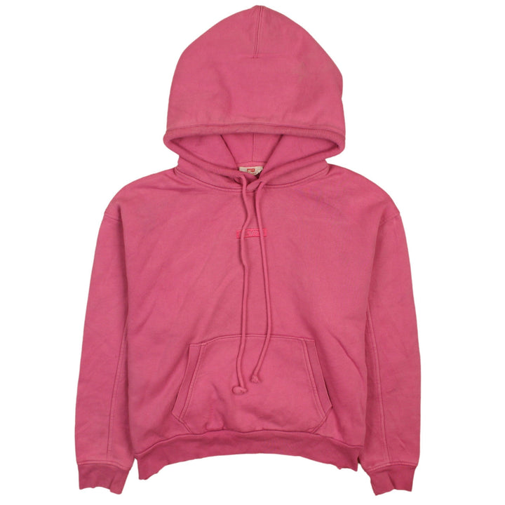 Levi's Women Pink Pullover Hoodie S Cotton Casual Sweatshirt