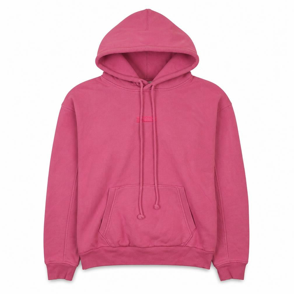 Front view of Levi's Women Pink Pullover Hoodie S Cotton Casual Sweatshirt