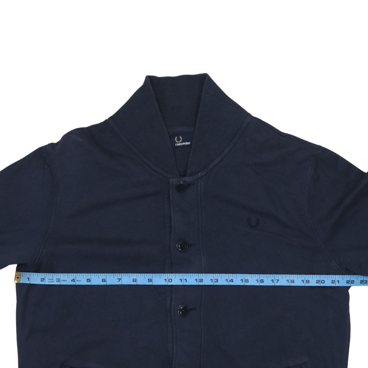 Fred Perry Men's Blue Cotton Cardigan Sweatshirt L