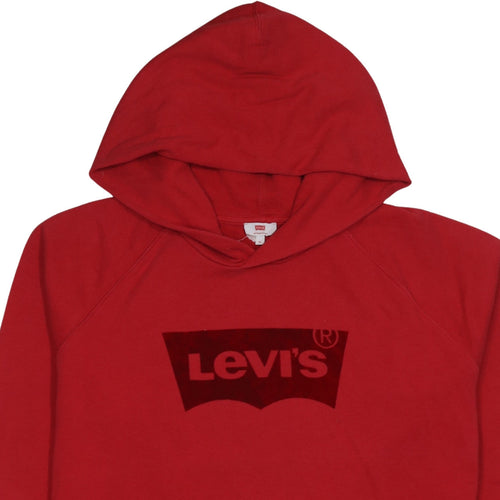 Levi's Men's Red XL Pullover Hoodie with Logo Graphic