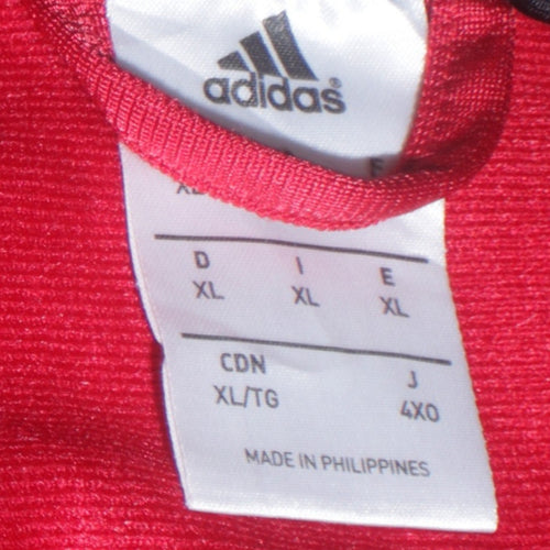 Adidas Men's Red Full Zip Sports Sweatshirt XL