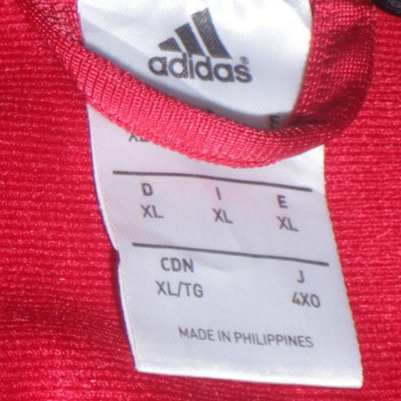 Adidas Men's Red Full Zip Sports Sweatshirt XL