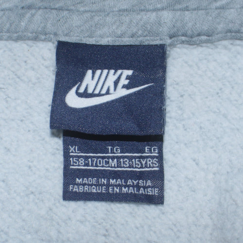 Nike Boys Grey Full Zip Hoodie XL 13-15 Years Hooded Sweatshirt