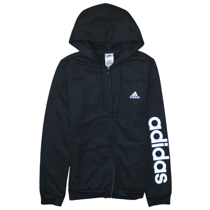 Adidas Womens Black Full Zip Hoodie L 16-18 Classic Sportswear