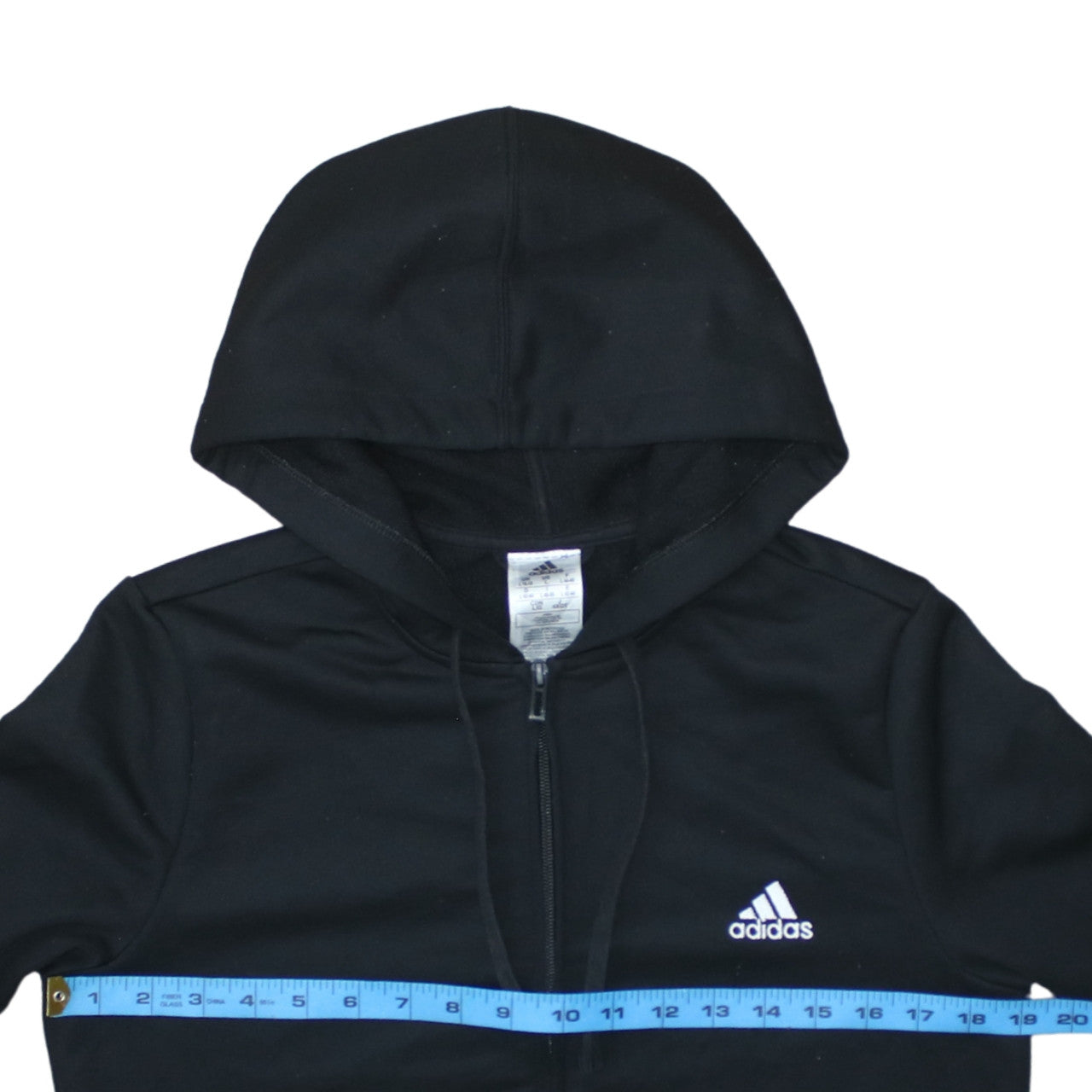 Adidas Womens Black Full Zip Hoodie L 16-18 Classic Sportswear