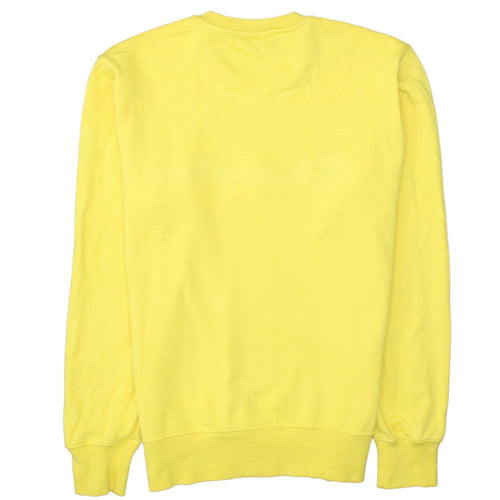 Champion Men's Yellow Embroidered Logo Pullover Sweatshirt Medium