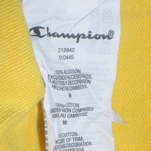 Champion Men's Yellow Embroidered Logo Pullover Sweatshirt Medium