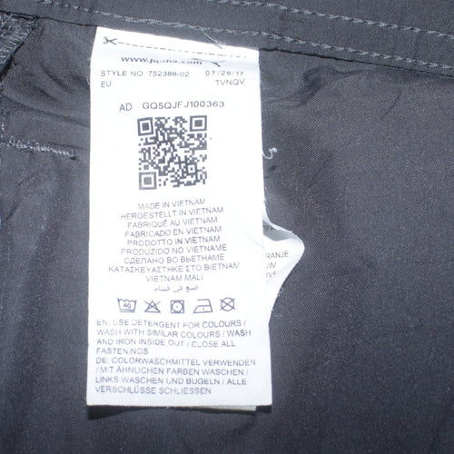 Puma Womens Black Jogger Sweatpants M Elastic Waist Cuffed Trim Fleece