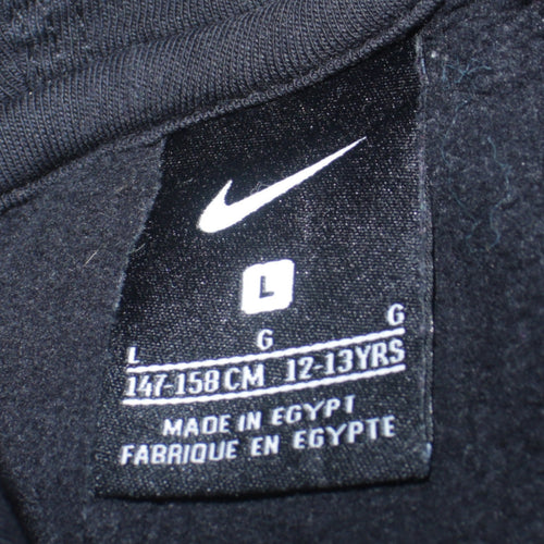 Nike Boys Black Pullover Hoodie L 12-13 Years Cotton Blend