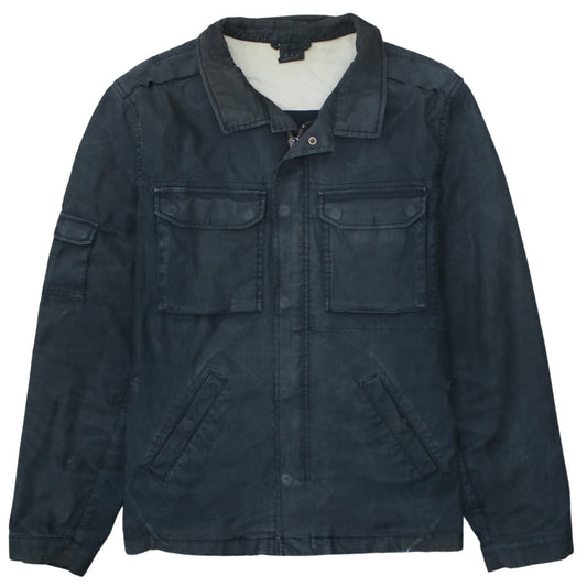 GAP Mens Blue Cotton Lined Military Jacket Size L