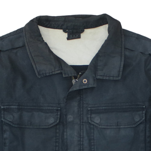 GAP Mens Blue Cotton Lined Military Jacket Size L