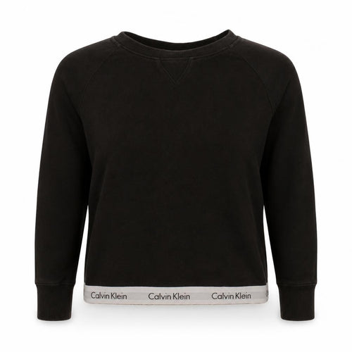 Calvin Klein Women Black Crew Neck Pullover Sweatshirt M