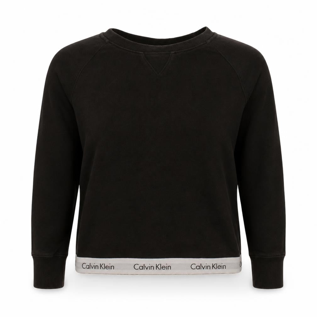 Calvin Klein Women Black Crew Neck Pullover Sweatshirt M