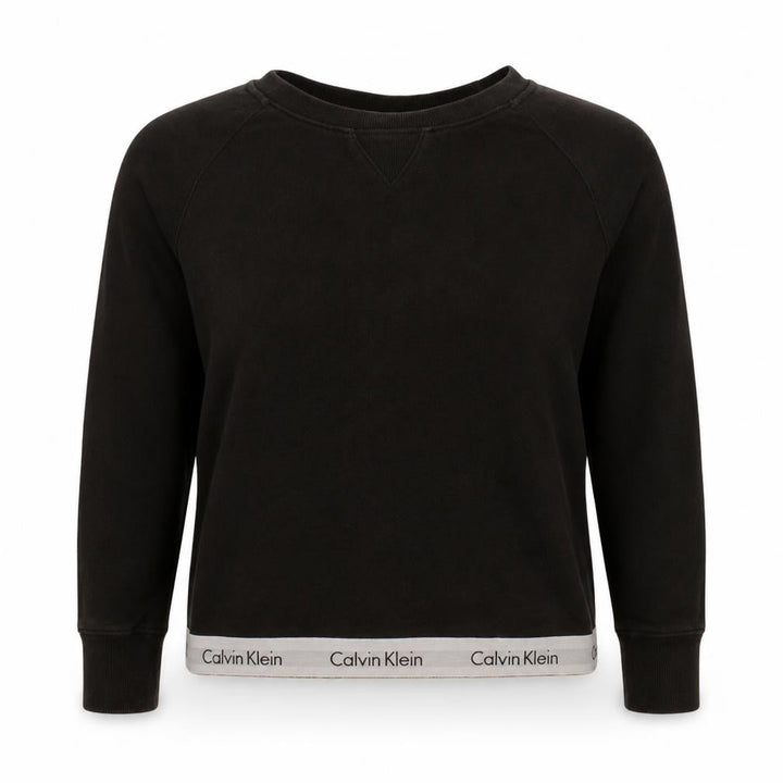 Calvin Klein Women Black Crew Neck Pullover Sweatshirt M