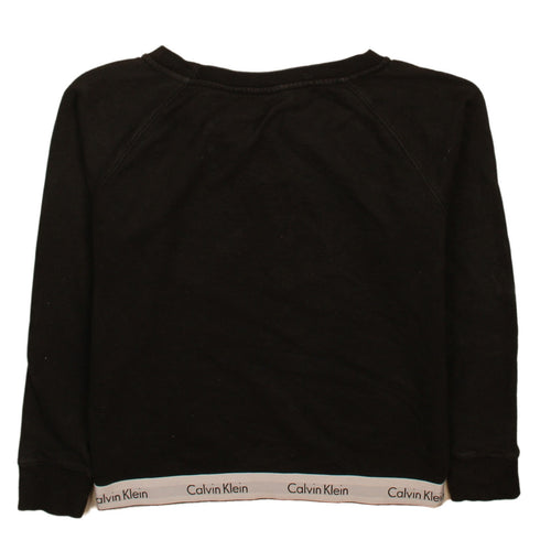 Calvin Klein Women Black Crew Neck Pullover Sweatshirt M