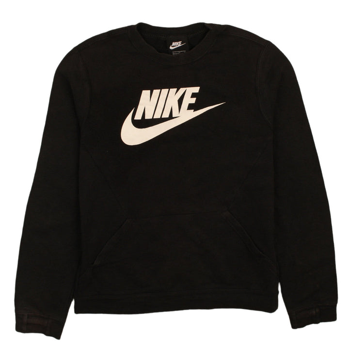 Nike Boys Black XL Pullover Sweatshirt Fleece Crew Neck Logo Sportswear