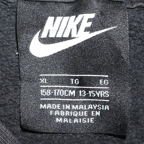 Nike Boys Black XL Pullover Sweatshirt Fleece Crew Neck Logo Sportswear