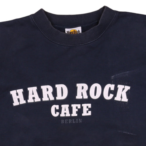 Hard Rock Cafe Berlin Blue Mens Large Pullover Crew Neck Sweatshirt