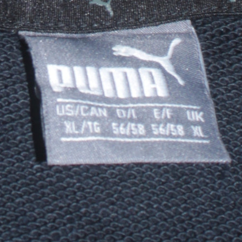 Puma Men's Black XL Pullover Hoodie with Logo Print