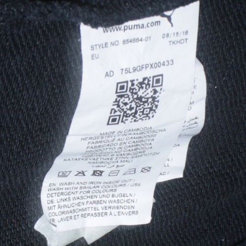 Puma Men's Black XL Pullover Hoodie with Logo Print
