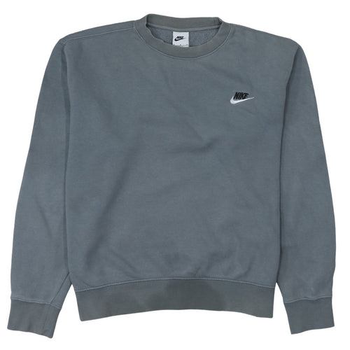 Nike Men Grey Pullover Logo Sweatshirt M Regular Fit