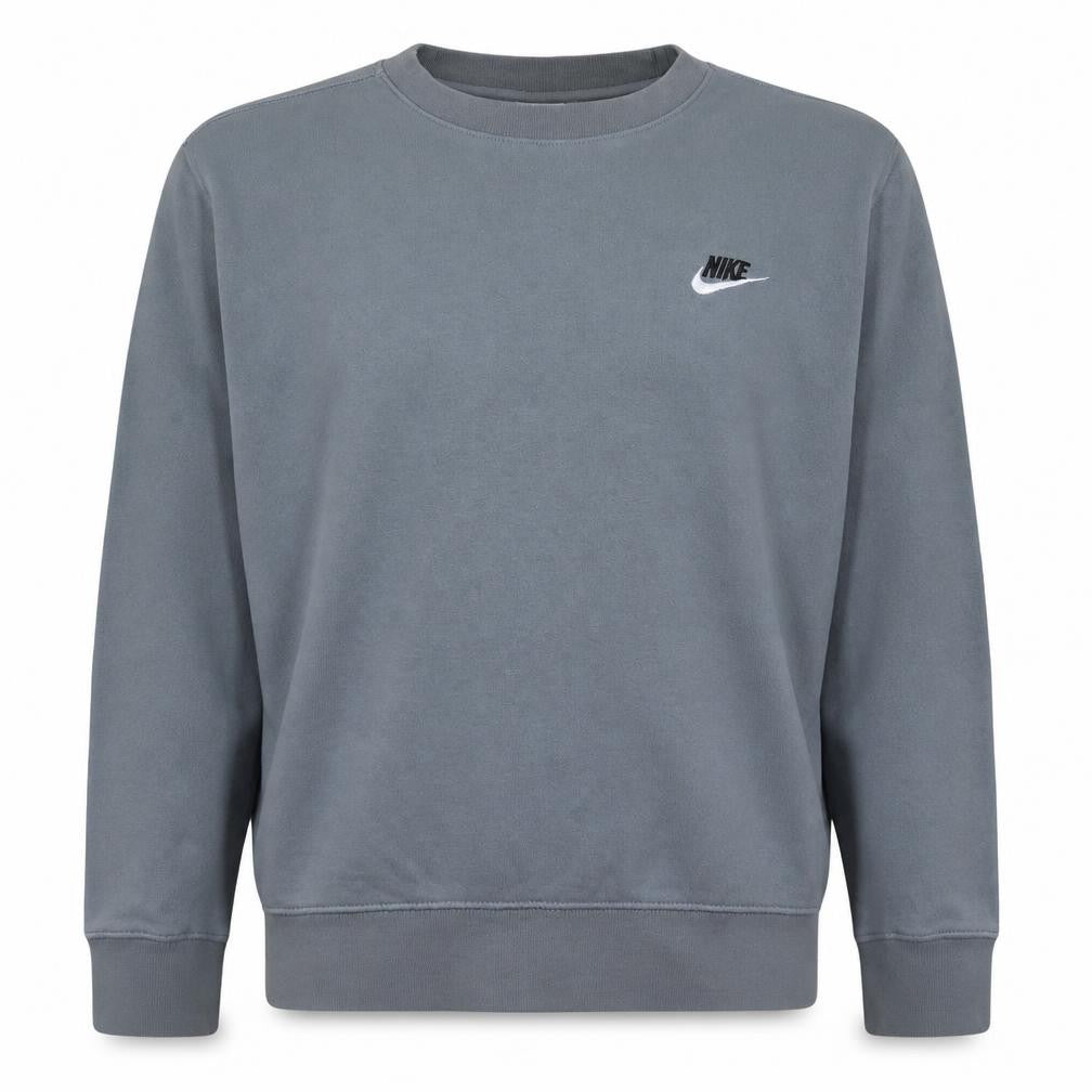 Nike Men Grey Pullover Logo Sweatshirt M Regular Fit