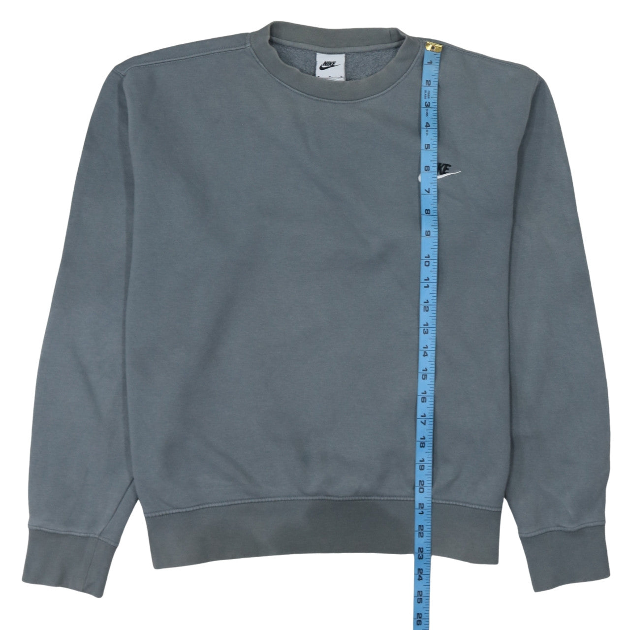 Nike Men Grey Pullover Logo Sweatshirt M Regular Fit