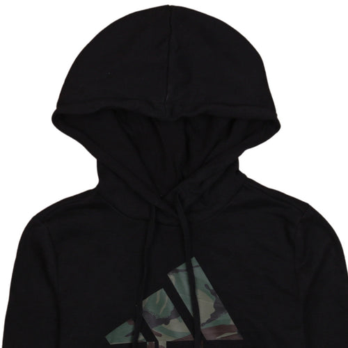 Adidas Womens Black Camo Logo Pullover Hoodie XS