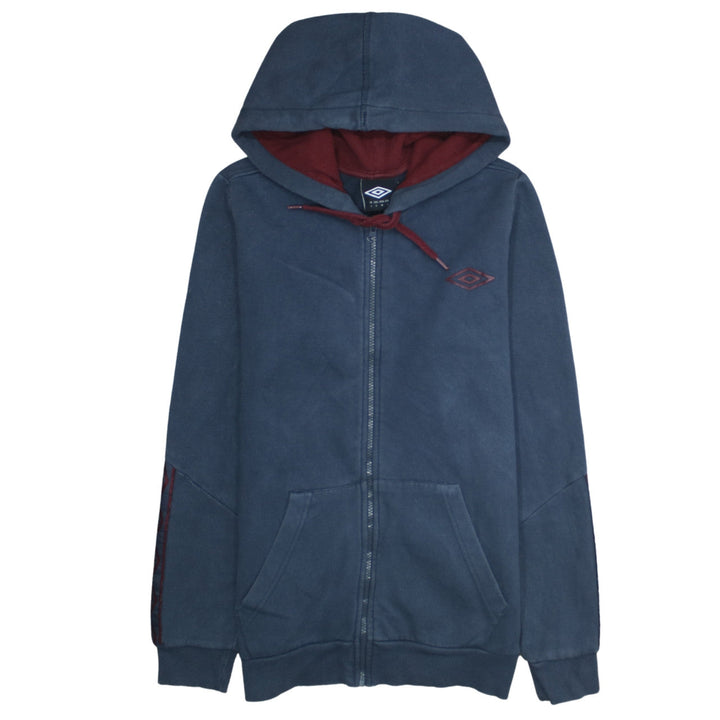 Umbro Men's Blue Full Zip Hoodie Size S Sports Fleece