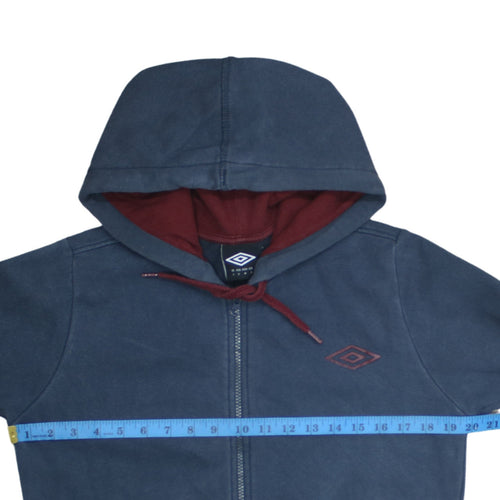 Umbro Men's Blue Full Zip Hoodie Size S Sports Fleece