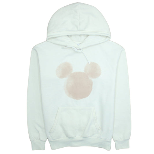 Disney Women White Hoodie With Beige Mickey Design Size L Pullover