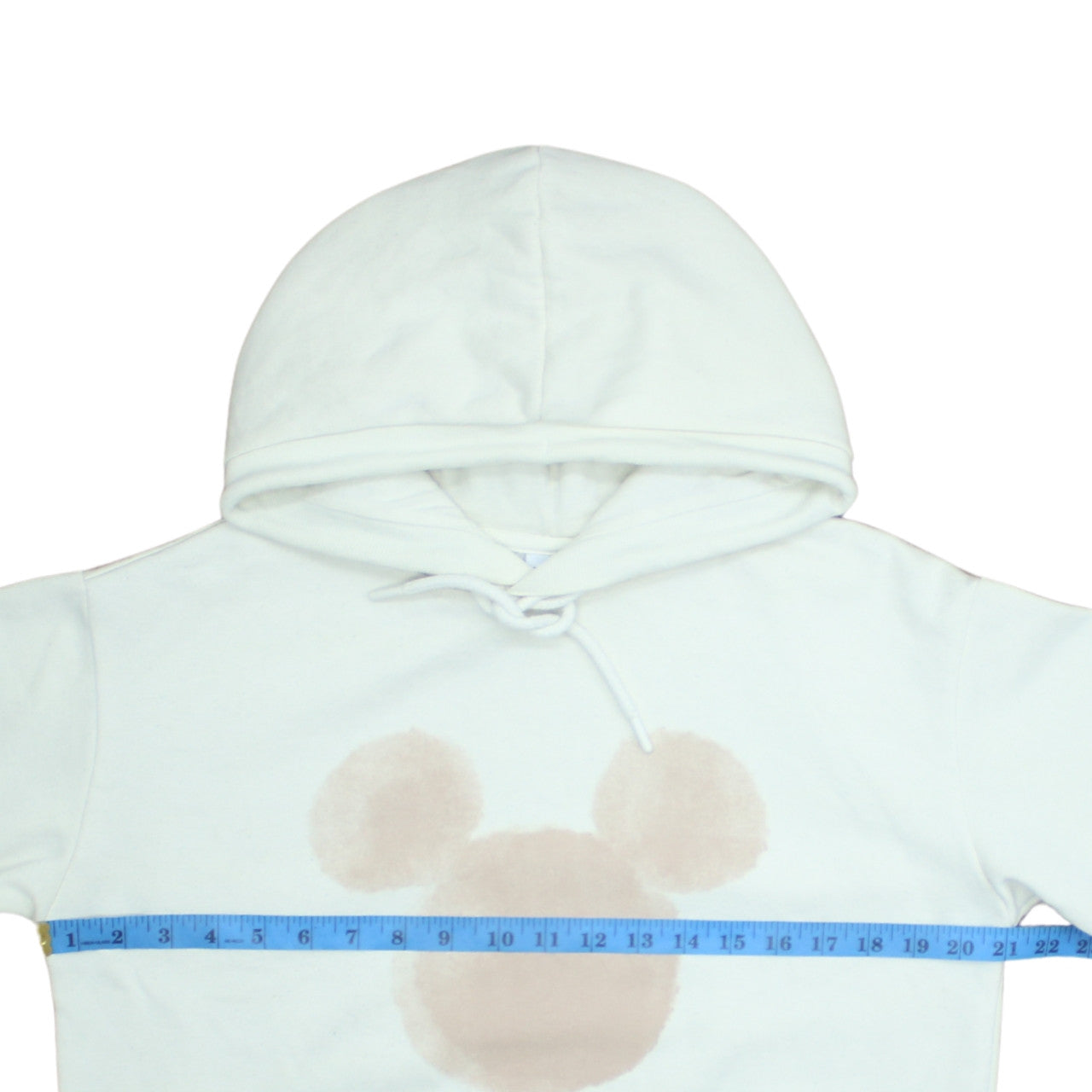 Disney Women White Hoodie With Beige Mickey Design Size L Pullover