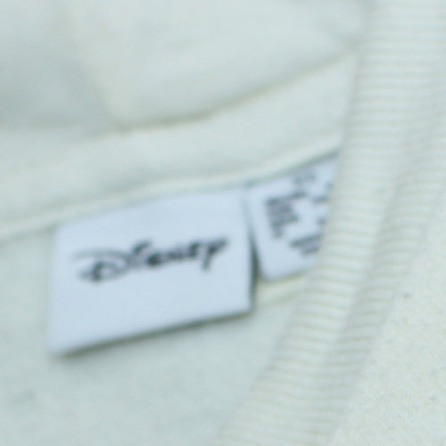 Disney Women White Hoodie With Beige Mickey Design Size L Pullover