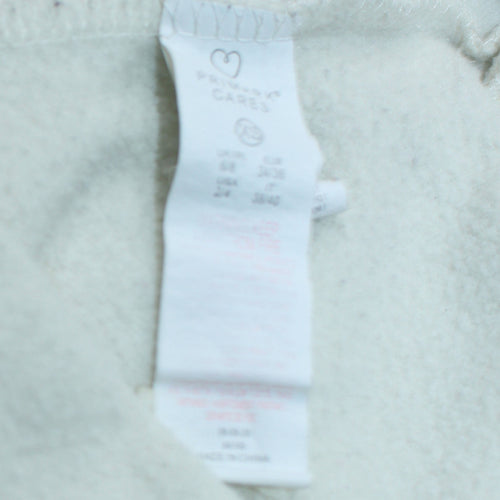 Disney Women White Hoodie With Beige Mickey Design Size L Pullover