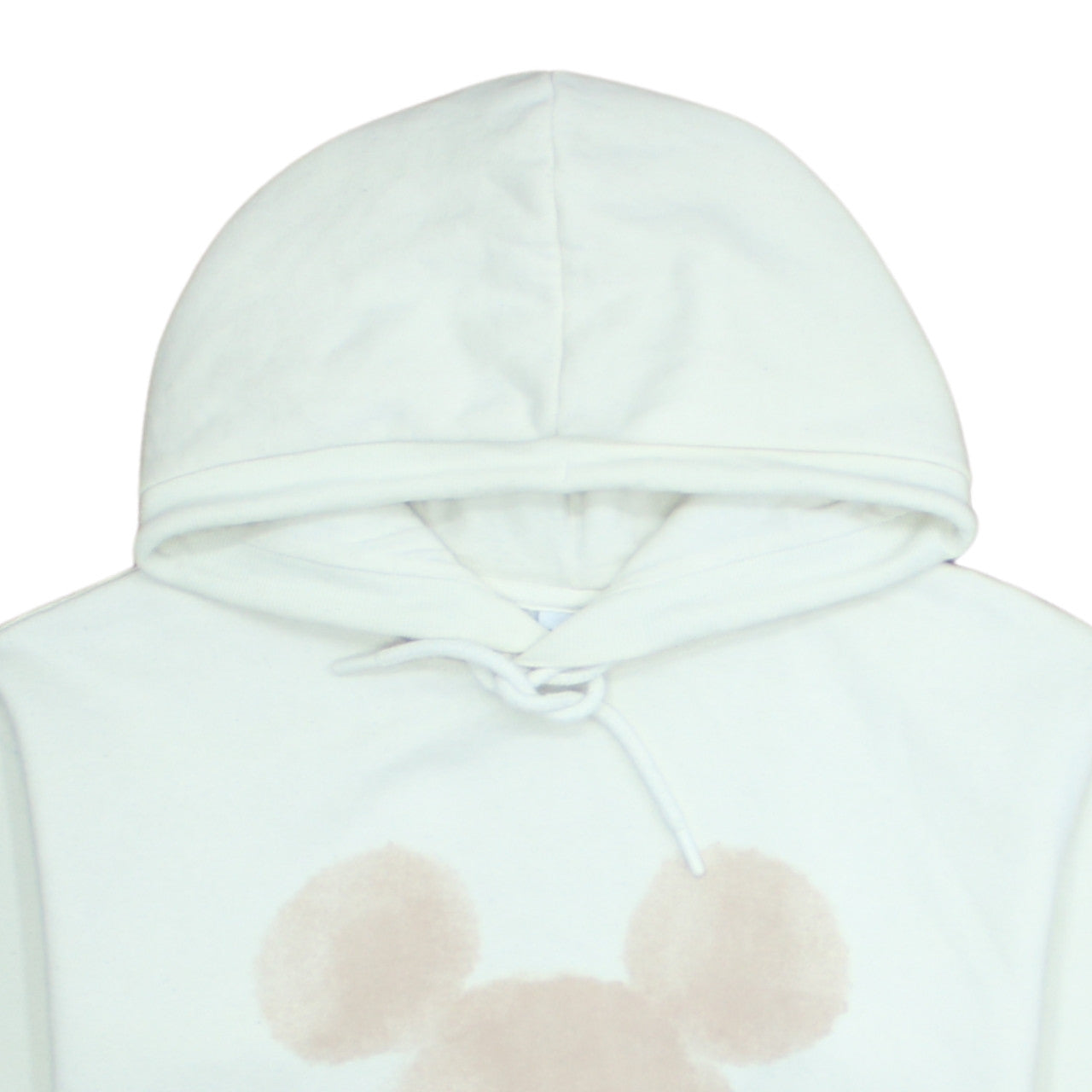 Disney Women White Hoodie With Beige Mickey Design Size L Pullover