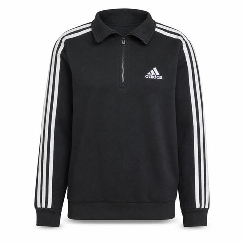 Adidas Womens Black 1/4 Zip Sweatshirt Size 12-14 Fleece Lined